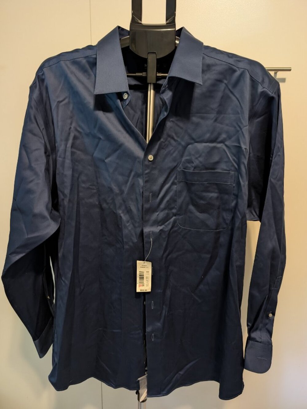 Murano men's midnight blue dress shirt - 17 1/2